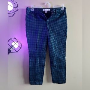 Metallic Blue and Black Houndstooth Pixie Pant